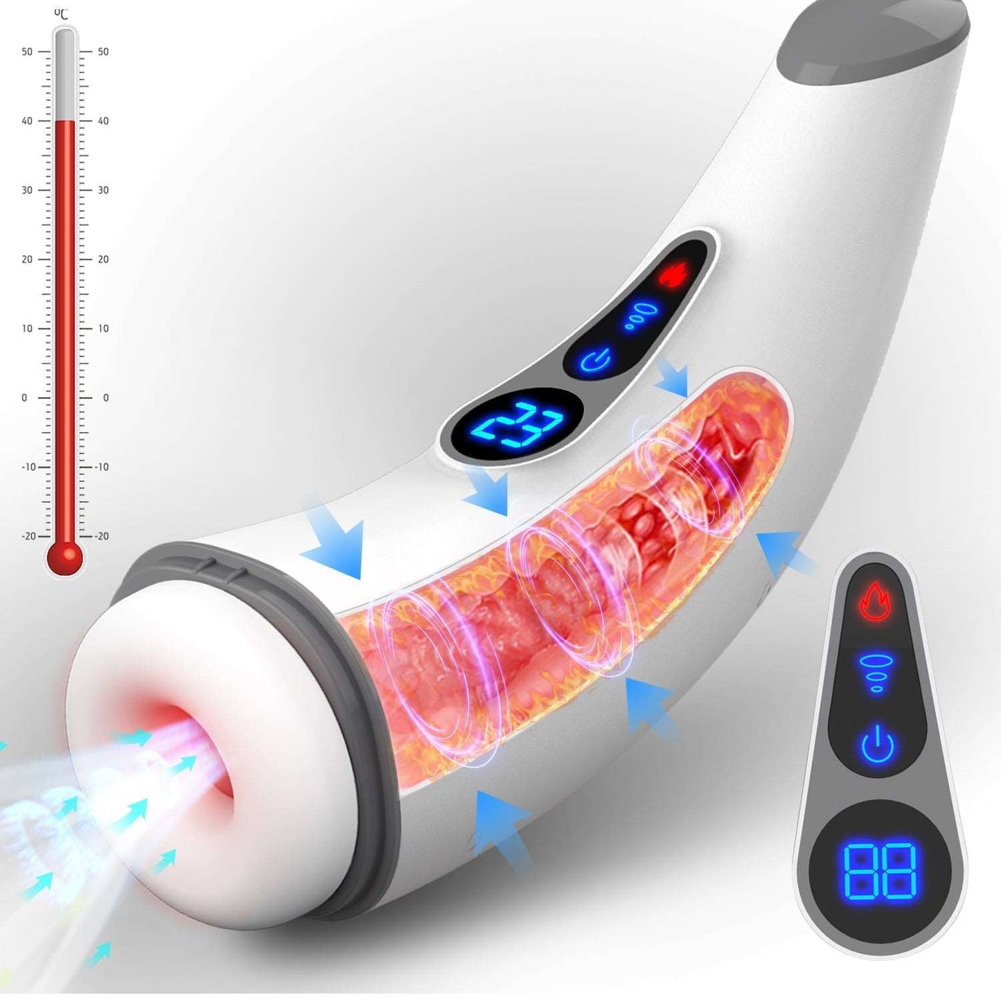 Sexeeg 007 PRO 9-Frequency Suction 9-Frequency Vibration Heating and Sound-Enabled Male Masturbator
