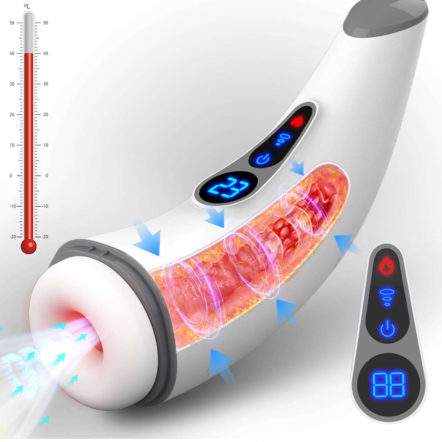 Sexeeg 007 PRO 9-Frequency Suction 9-Frequency Vibration Heating and Sound-Enabled Male Masturbator