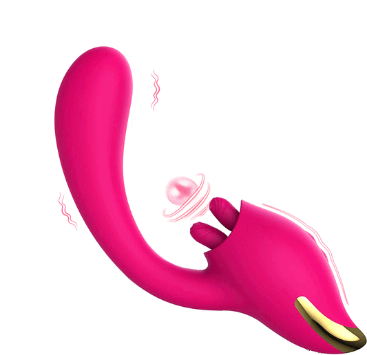 Sexeeg Merlot 2-in-1 Tongue-licking Dildo Vibrator