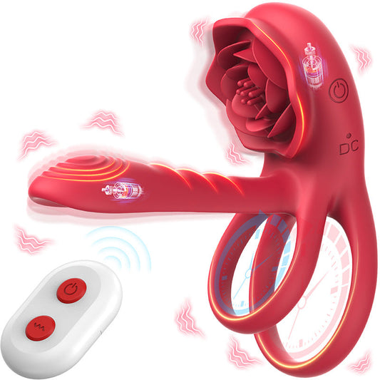 Sexeeg Rose Cock Ring Vibrator Clit Stimulator Couple Toy Upgraded Version