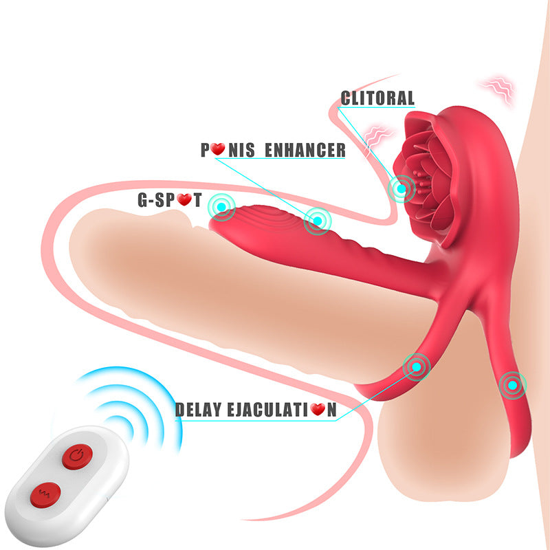 Sexeeg Rose Cock Ring Vibrator Clit Stimulator Couple Toy Upgraded Version