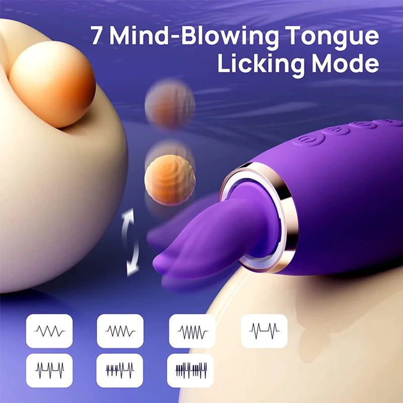 Sexeeg Sucking Licking Vibrating Tongue Oral Clitoral G spot Vibrator