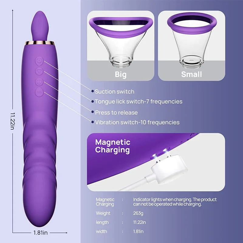 Sexeeg Sucking Licking Vibrating Tongue Oral Clitoral G spot Vibrator