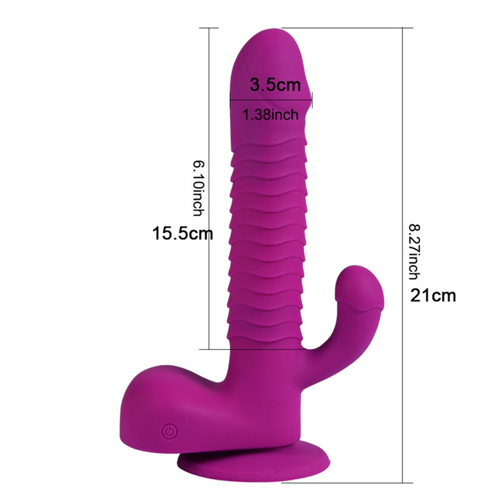 Sexeeg 360 Degree Rotating Telescopic Dildo Vibrator With Suction Cup Wireless Remote Control