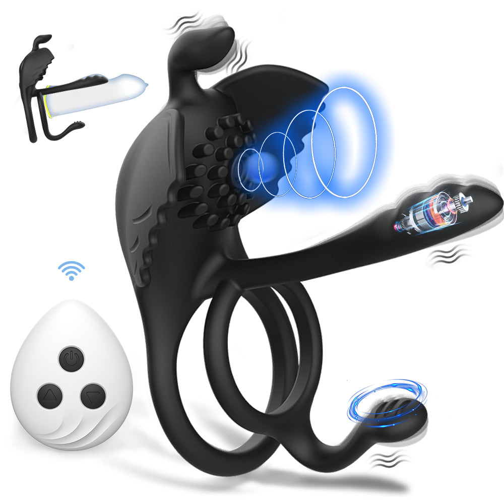 Sexeeg Penis Vibrating Ring Cock 3 in 1 Massage Delayed Ejaculation Citoral Stimulator Flirt Masturbation