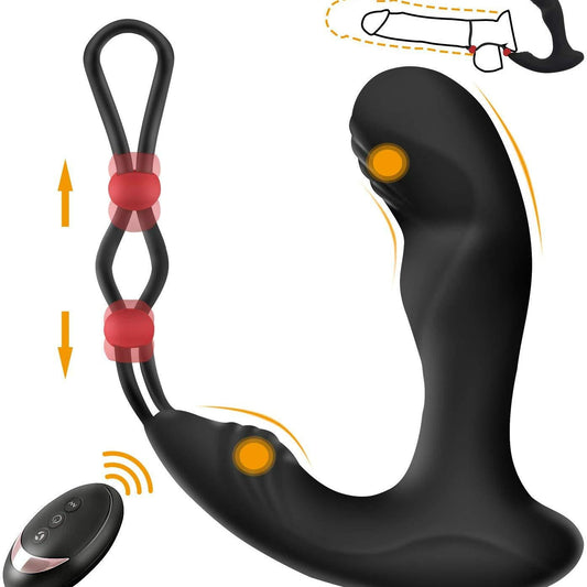 Sexeeg Men's wireless remote control backyard bead pulling 9-frequency vibrating anal plug prostate toy