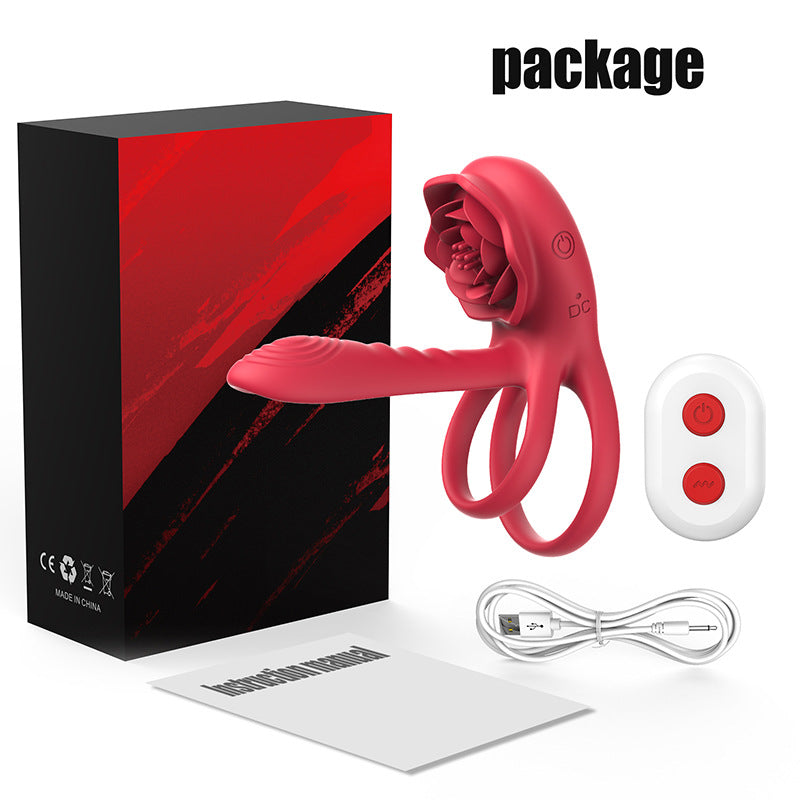 Sexeeg Rose Cock Ring Vibrator Clit Stimulator Couple Toy Upgraded Version
