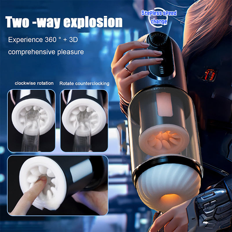 Sexeeg Male Masturbator Adult Toy for Men with Thrusting & Vibration Masturbation Cup