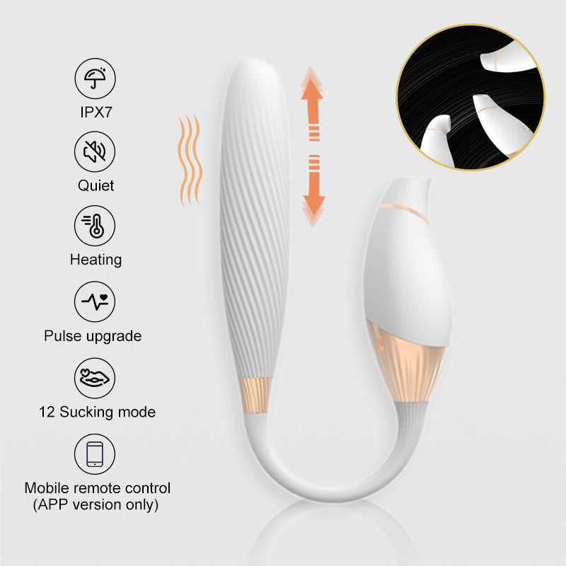 Sexeeg 12-Frequency Sucking Telescopic Female Masturbator