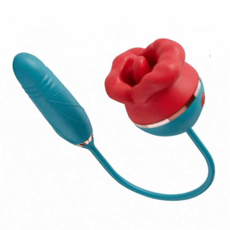 Sexeeg 3 In1 Big Mouth Sucking Tongue Licking Vibrator & Thrusting Bullet Vibrator