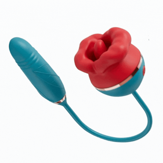Sexeeg 3 In1 Big Mouth Sucking Tongue Licking Vibrator & Thrusting Bullet Vibrator