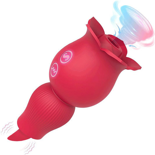 Sexeeg Rose Sucking and Tongue Vibrator 2 in 1 Rose Toy