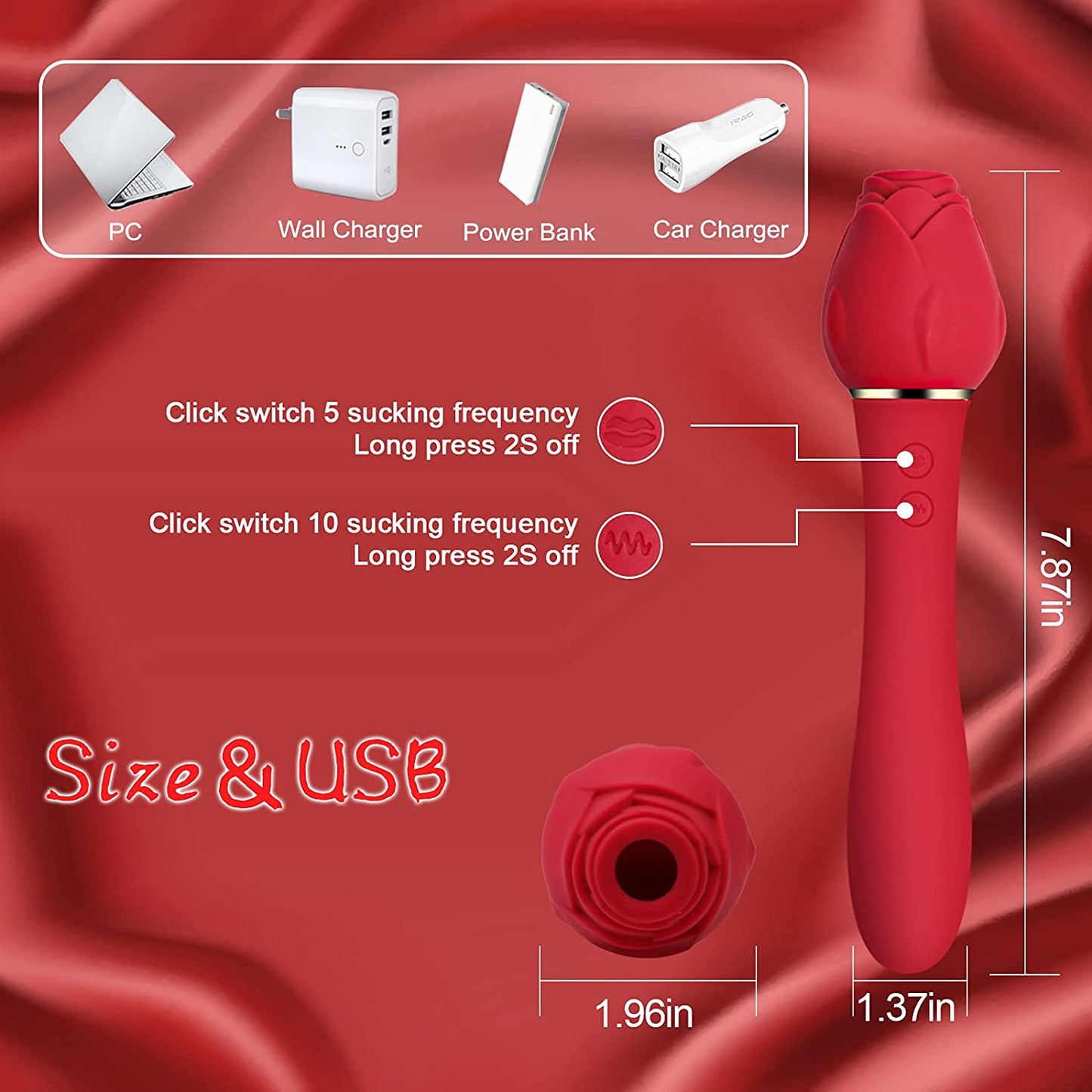 Sexeeg Rose Sucking G Spot Vibrator Clit Sucker Nipple Dildo Rabbit