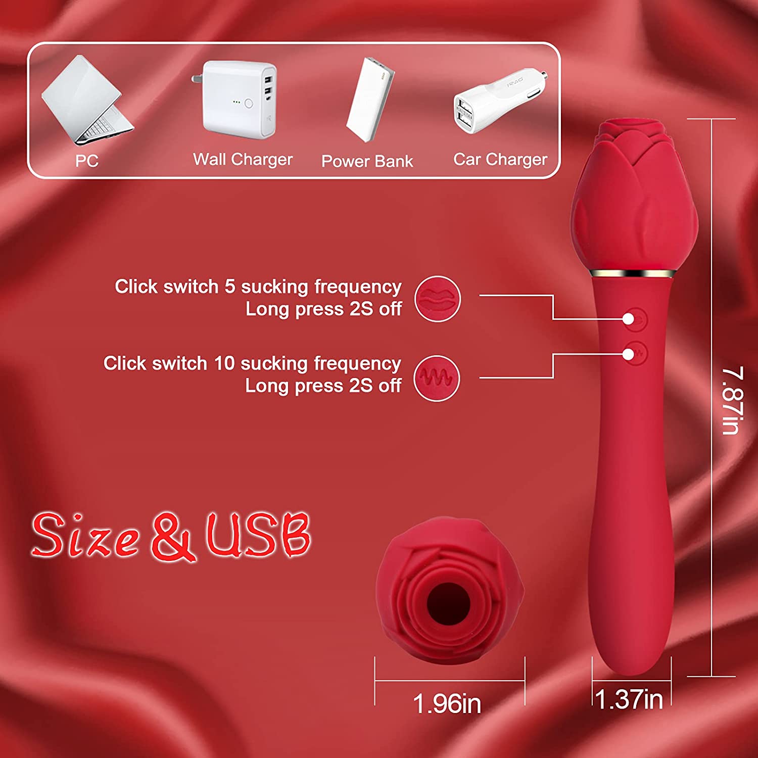 Sexeeg Rose Sucking G Spot Vibrator Clit Sucker Nipple Dildo Rabbit
