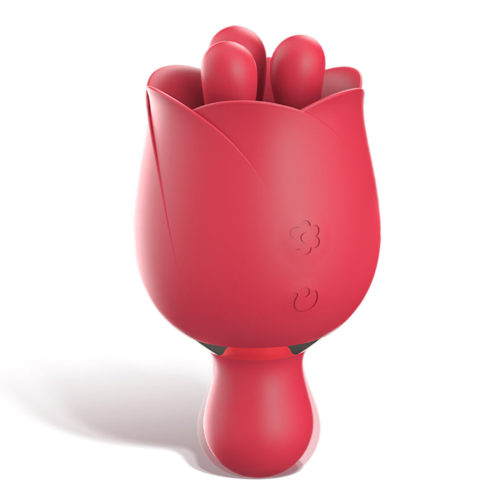 Sexeeg 2 In 1 Rose Vibrator Sex Toy Clitoral Clit Tongue Licking Vibrator
