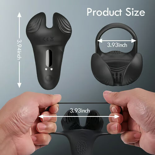 Sexeeg 10-Pattern Vibrations Balls Dense Tickler Penis Ring