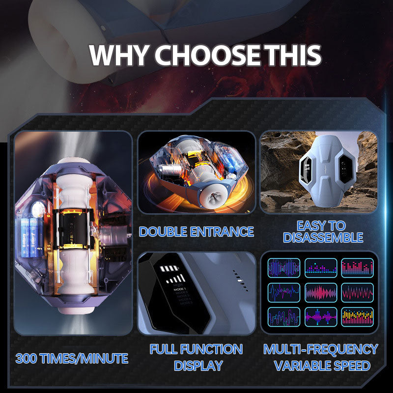 sexeeg Galaxy Battleship Telescopic & Suction Heated Men's Masturbator