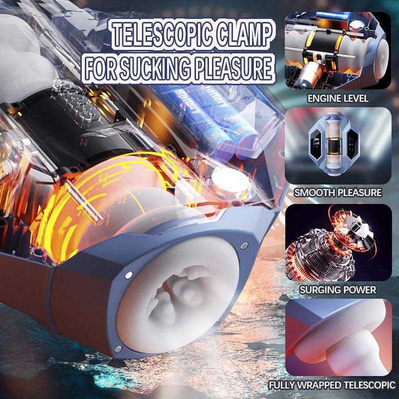 sexeeg Galaxy Battleship Telescopic & Suction Heated Men's Masturbator