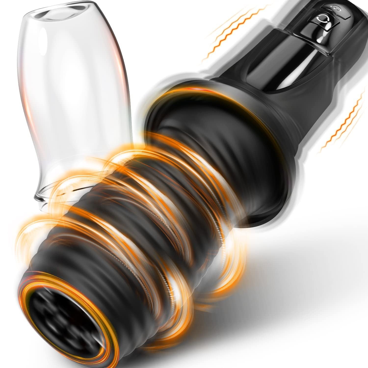 Sexeeg Gawk Gawk Black (With Cover) Tivino Rotating Vibration Male Masturbation Cup
