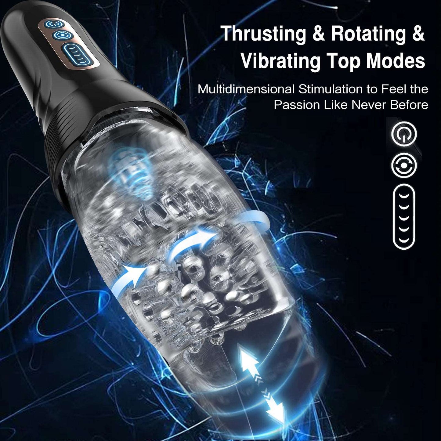 Sexeeg 3.0 Version Male Rose Thrusting Rotating And Vibrating Oral Sex Masturbation Cup