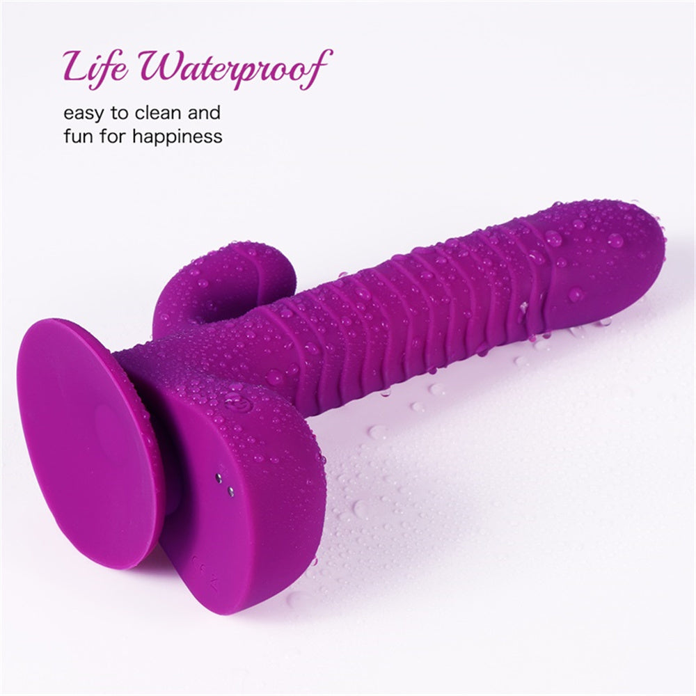 Sexeeg 360 Degree Rotating Telescopic Dildo Vibrator With Suction Cup Wireless Remote Control