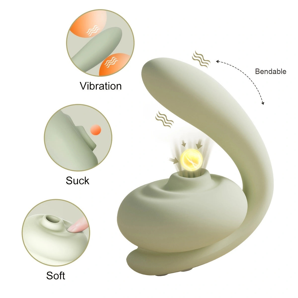 Sexeeg 2-in-1 Clit Sucking Vibrator for Double Pleasure
