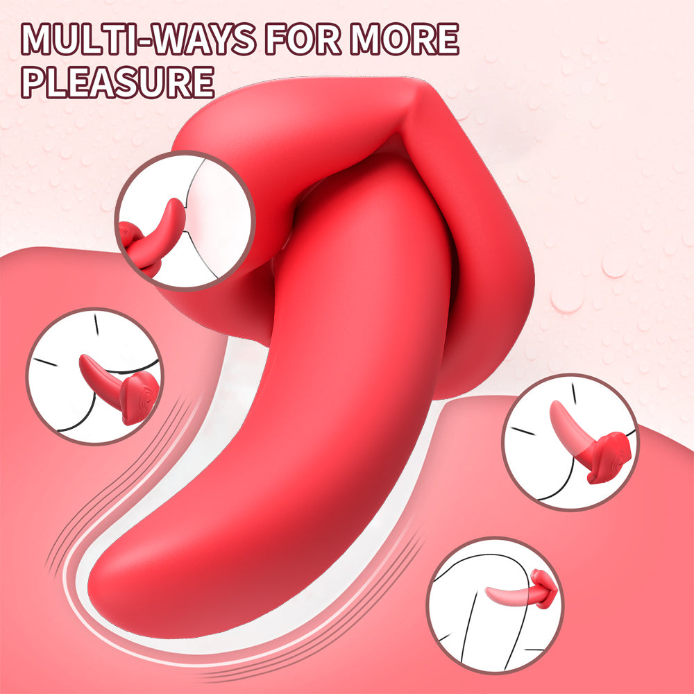 Sexeeg Honey Tongue 5th Generation Wireless Remote Control Vibrator Simulated Lips and Tongue 10 Frequency Vibration Wearable Vibrator