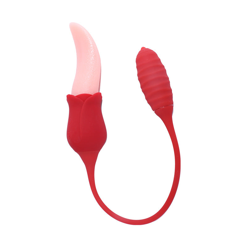 Sexeeg Mia 2-in-1 Upgraded Tongue-licking Rose Toy With Licking Bullet Vibrator