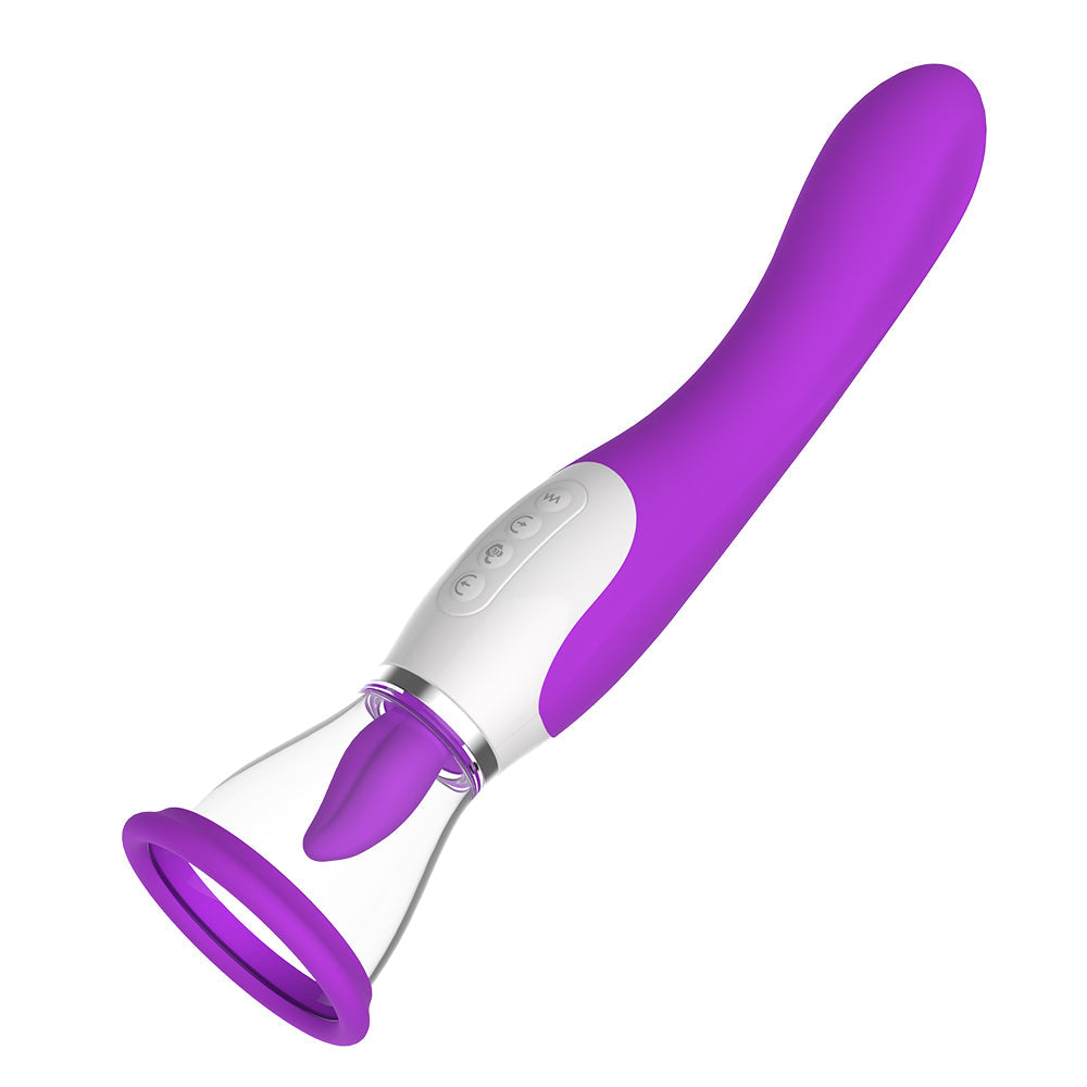 Sexeeg Hard Rock Vibrating Rod Female Masturbator Vibrating Av Bead Rotating Rod Automatic Heating Sucking Tongue Licker Pluggable Device