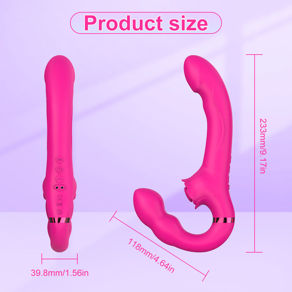 Sexeeg 3-in-1 Rose Clit Stimulator Dual Motor Shock Panty Vibrator
