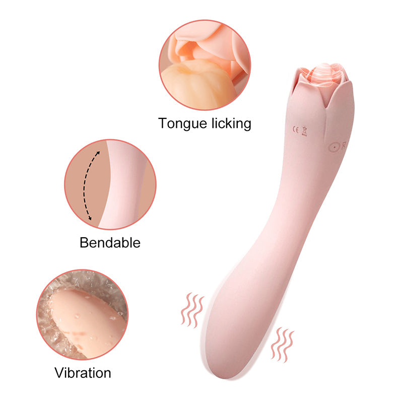 Sexeeg Rose Tongue Licking Vibrator