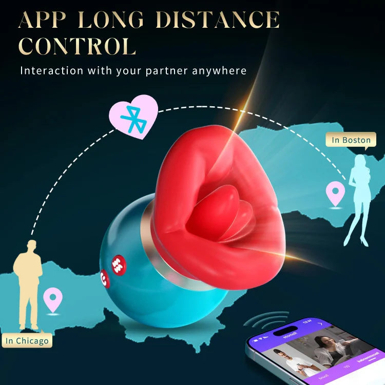 Sexeeg 3 in 1 App Remote Control Big Mouth Vibrator With 360° Tongue Licking & Sucking & Vibrating