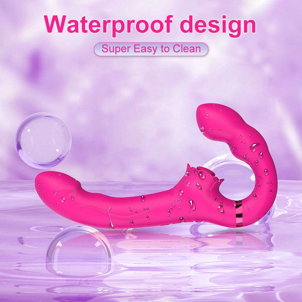 Sexeeg 3-in-1 Rose Clit Stimulator Dual Motor Shock Panty Vibrator