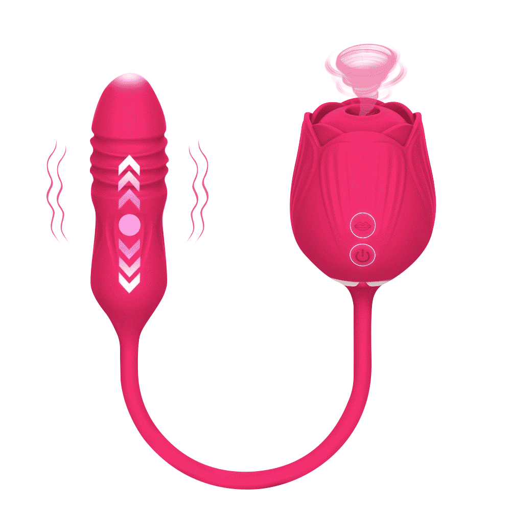 Sexeeg Rose Toy Vibrator Female Telescopic Egg Jumping Tongue Licker Sex Toys