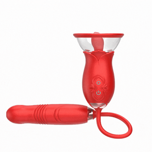 Sexeeg Rose Tongue Extender Clitoris Sucker Dildo Sex Toy For Women