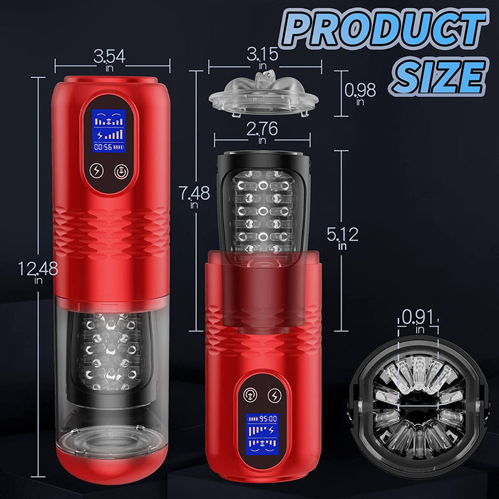 Sexeeg Strong stimulation Innovative Motors Telescoping LCD Display Masturbator