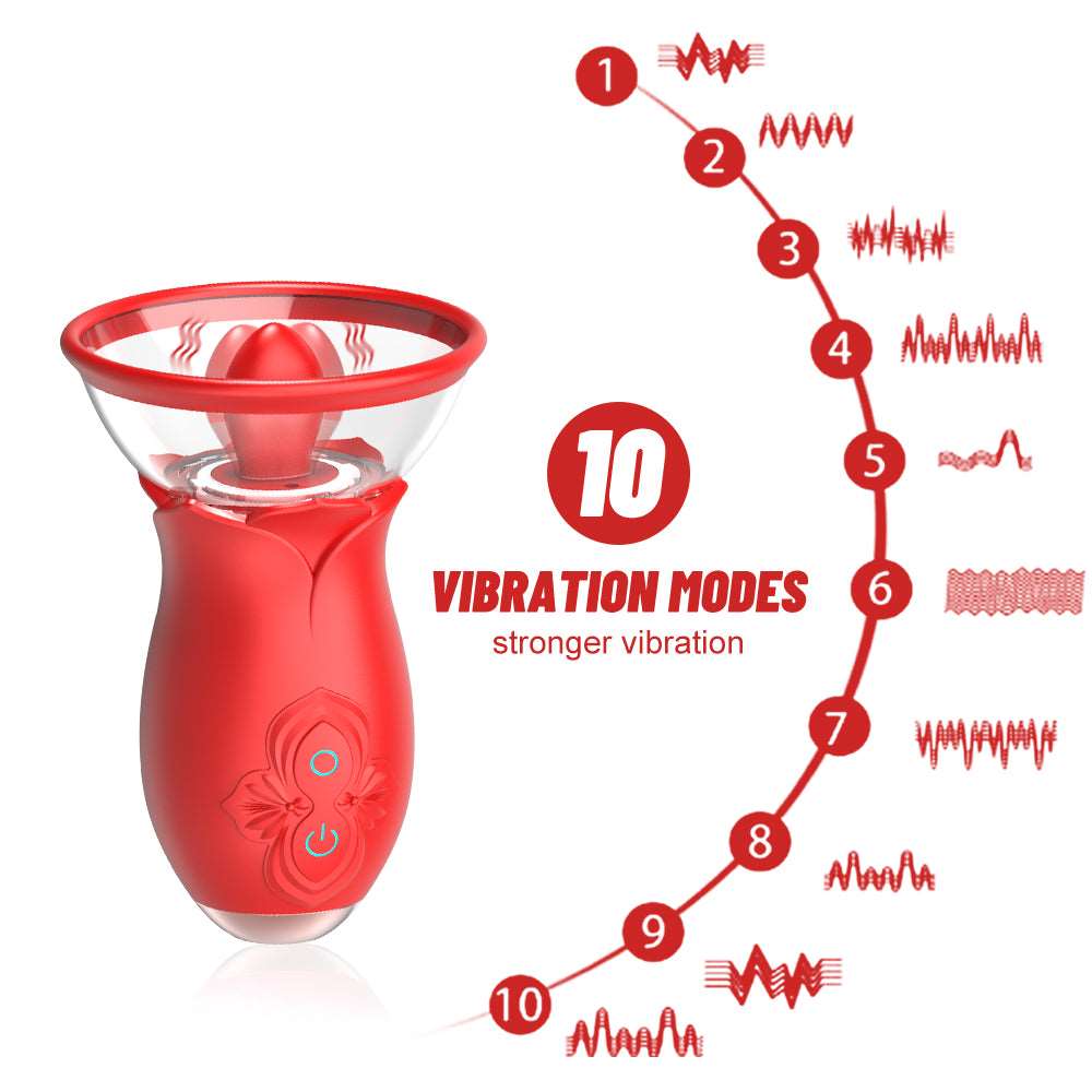 Sexeeg 2 In 1 Rose Tongue Licking Clitoris Vagina Sucker