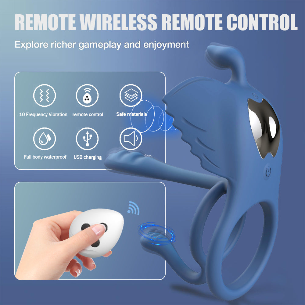 Sexeeg Penis Vibrating Ring Cock 3 in 1 Massage Delayed Ejaculation Citoral Stimulator Flirt Masturbation