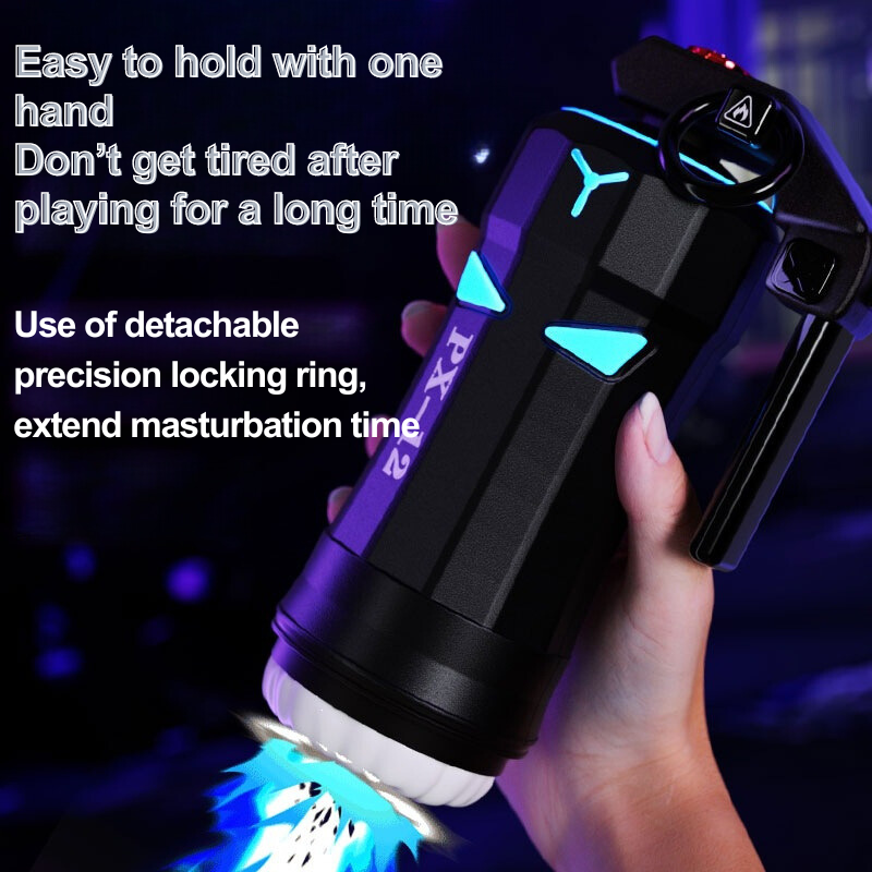 Sexeeg High Explosive Grenade Aircraft Cup Telescopic Vibration Heating Male Masturbation Device