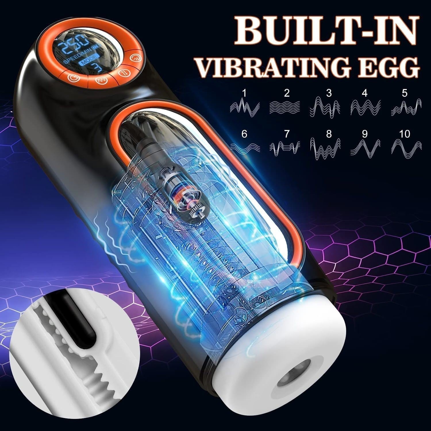Sexeeg Intruder 1.0 - Fully Automatic Men's Masturbator Inverted Aircraft Cup Adult