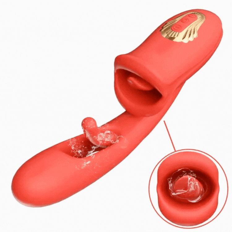Sexeeg  Rose Muncher 3 In 1 Rose Hollowed Out Kiss Tongue Vibrator