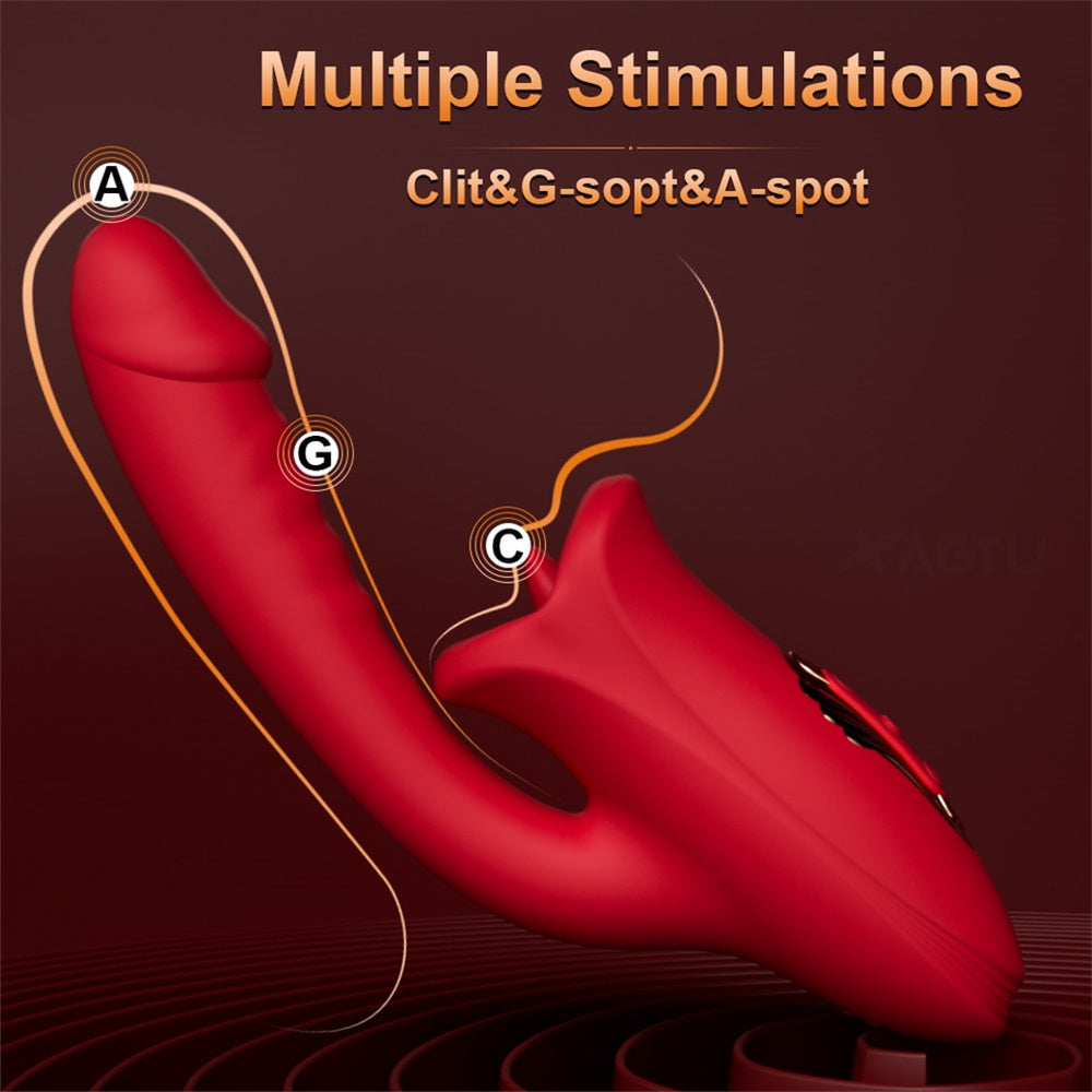 Sexeeg Rose Muncher Mouth Shaped Lip Biting Vibrator With G Spot Vibrator
