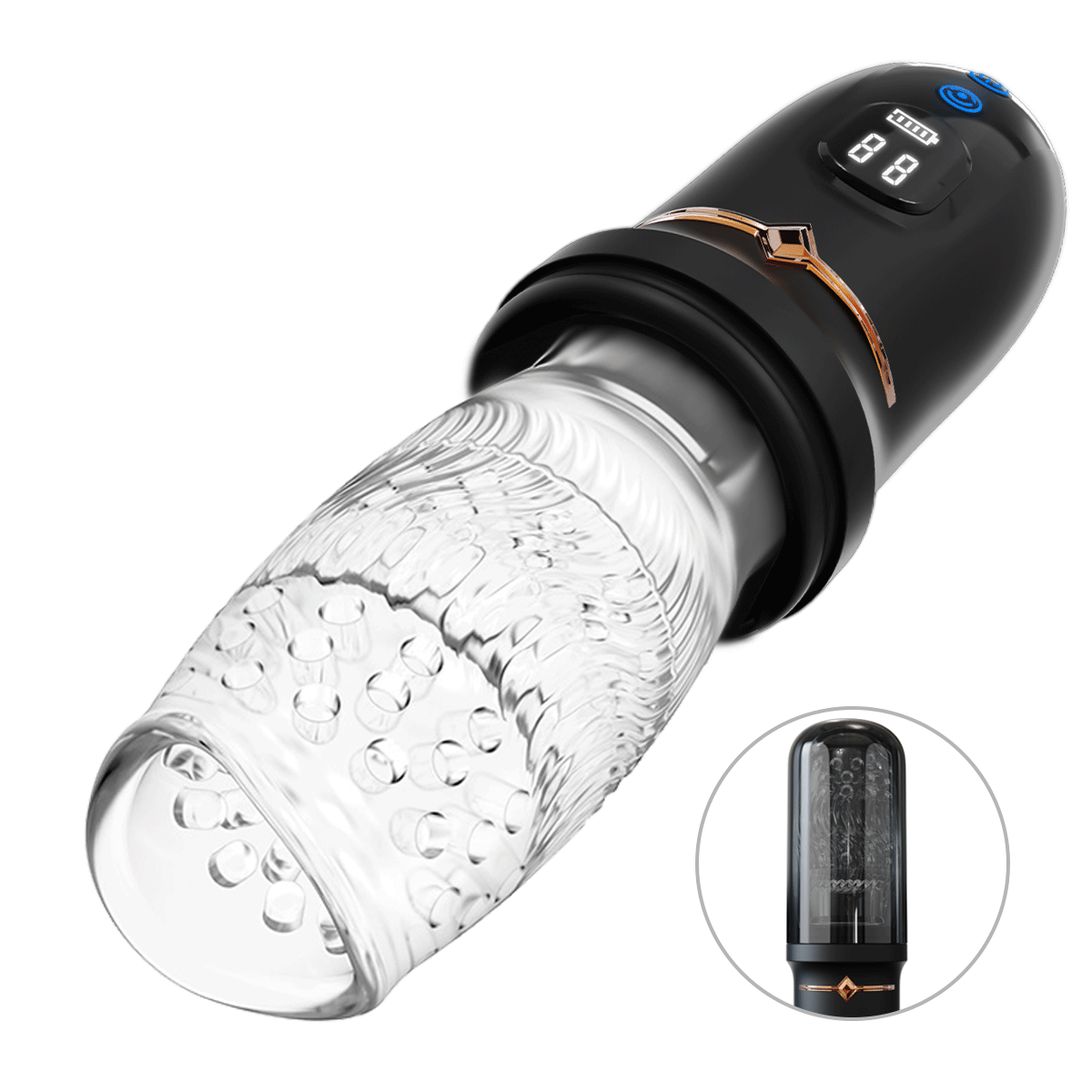 Sexeeg 4.0 Version Male Rose Toy Thrusting Rotating Vibrating Oral Sex Penis Stroker