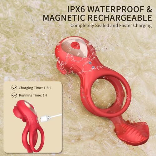Sexeeg Cock Ring with Rose Clitoral Stimulation