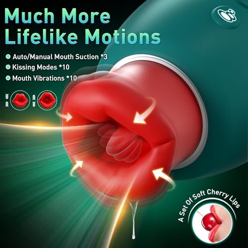 sexeeg 4 IN 1 Rose Sex Toy Adult Toys Licking Vibrater with 10 Mouth Kissing Vibrations