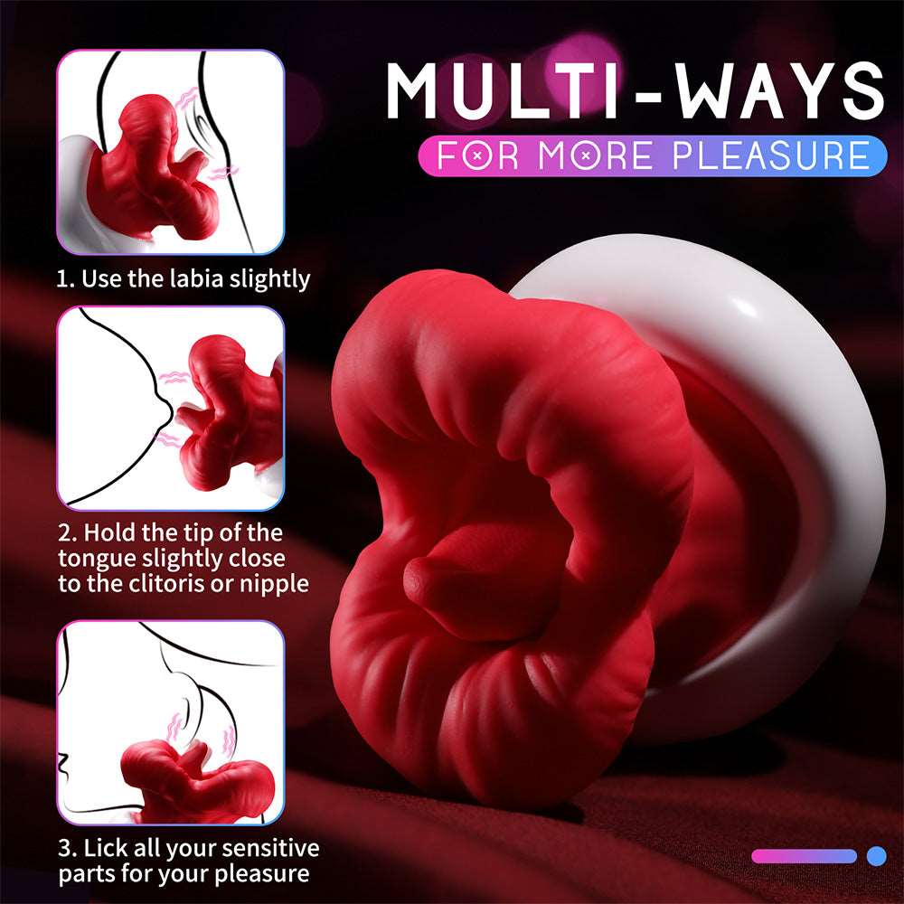 Sexeeg Big Mouth Upgraded Tongue Licking Vibrator for Women with 8 Vibrating Tongue Licking Modes
