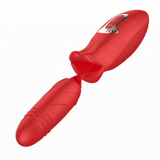 Sexeeg Rose Muncher Lip Tongue Suction Vibrator With Thrusting Dildo Vibrator