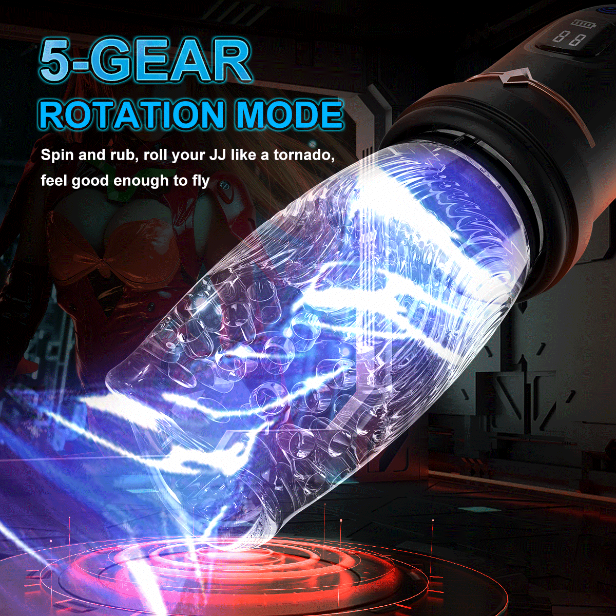 Sexeeg 4.0 Version Male Rose Toy Thrusting Rotating Vibrating Oral Sex Penis Stroker