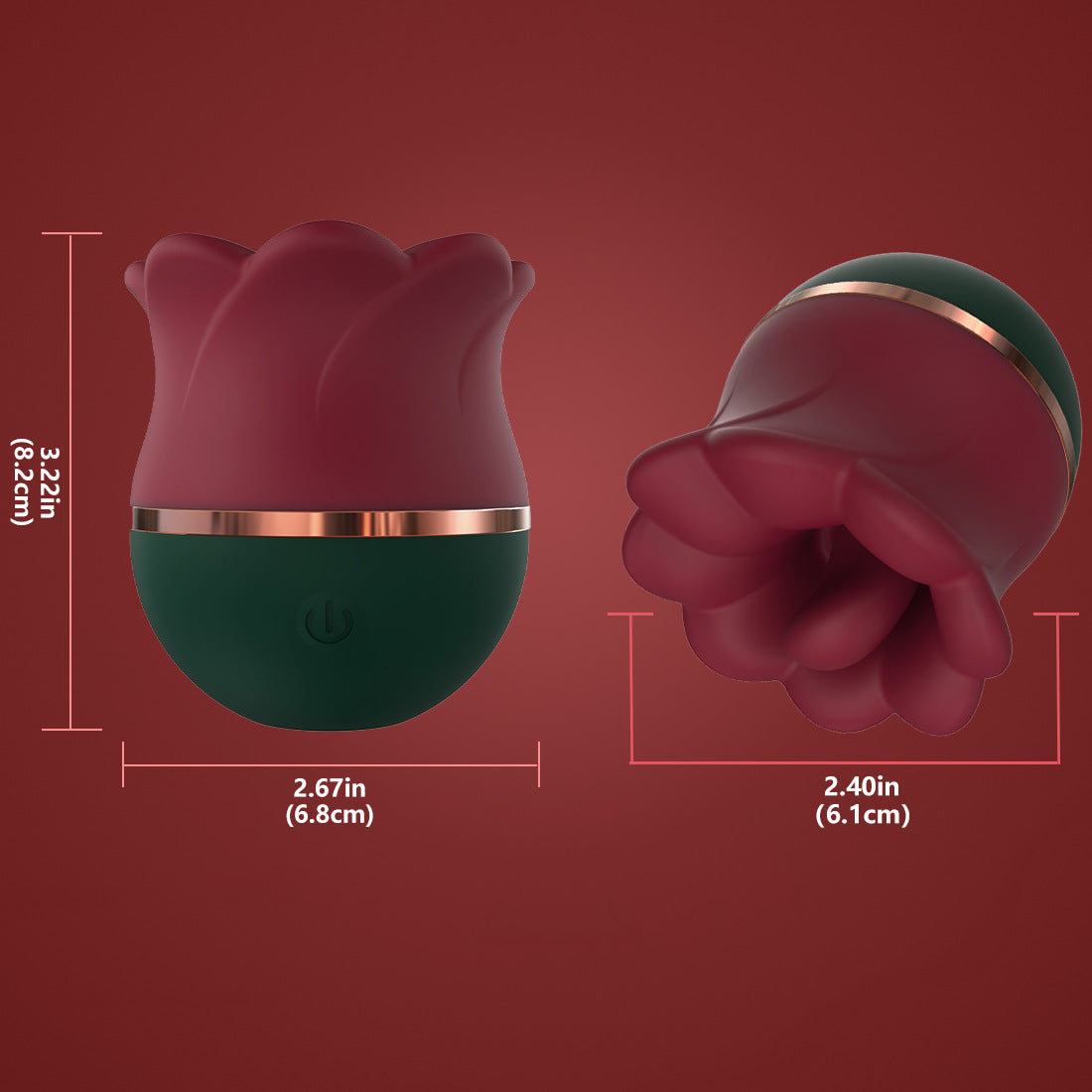 Sexeeg 2 In 1 Rose Kiss Tongue Licking Rose Flower Vibrator