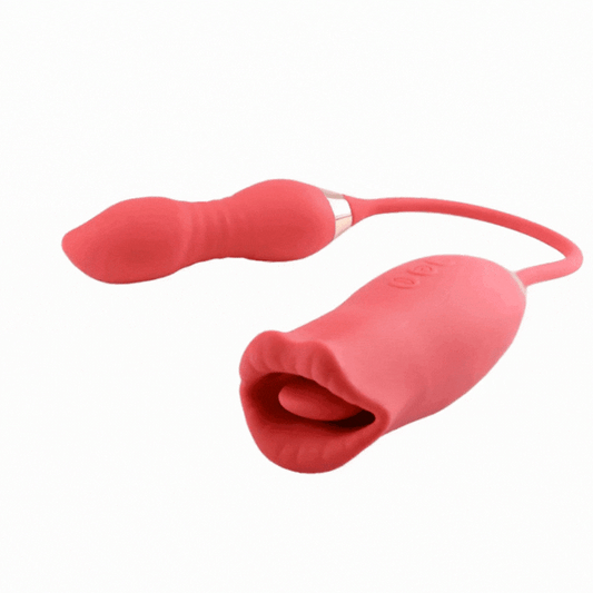 Sexeeg Rose Muncher Scarlet Rose kiss 3-in-1 Bitting & Thrusting Vibrator